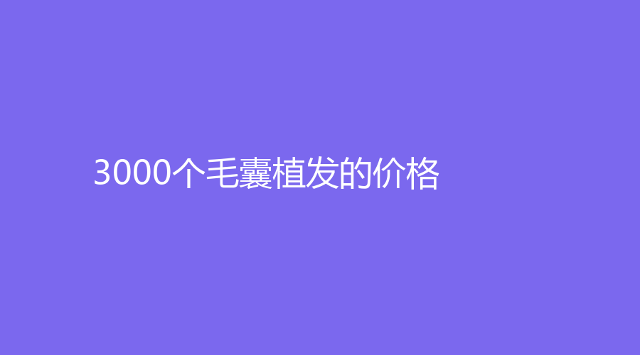 3000个毛囊植发的价格